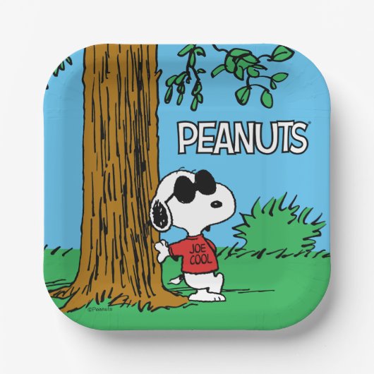 Snoopy "Joe Cool" Staand Papieren Bordje (Voorkant)