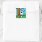Snoopy "Joe Cool" Staand Vierkante Sticker (Tas)