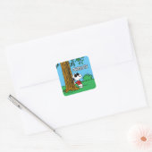 Snoopy "Joe Cool" Staand Vierkante Sticker (Envelop)
