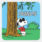 Snoopy "Joe Cool" Standing Vierkante Sticker (Voorkant)