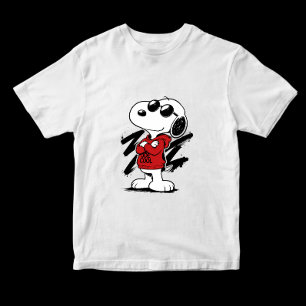 Snoopy Joe Cool stijlvolle handgetekende cartoon T-shirt