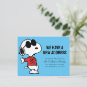 Snoopy "Joe Cool" | We hebben een nieuw adres Briefkaart (Staand voorkant)