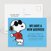 Snoopy "Joe Cool" | We hebben een nieuw adres Briefkaart (Voorkant / Achterkant)