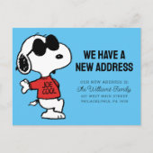 Snoopy "Joe Cool" | We hebben een nieuw adres Briefkaart (Voorkant)