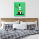 Snoopy Jumping in Pot of Gold Canvas Afdruk (Insitu (Slaapkamer))
