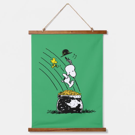 Snoopy Jumping in Pot of Gold Hangend Wandkleed (Voorkant)
