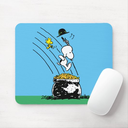 Snoopy Jumping in Pot of Gold Muismat (Met muis)