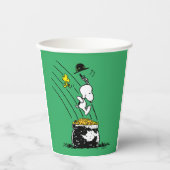 Snoopy Jumping in Pot of Gold Papieren Bekers (Voorkant)