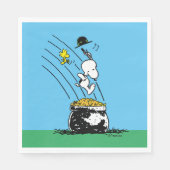 Snoopy Jumping in Pot of Gold Servet (Voorkant)