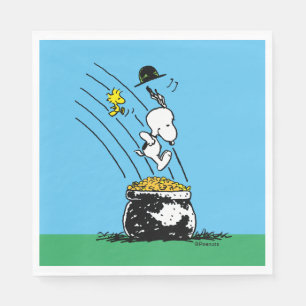 Snoopy Jumping in Pot of Gold Servet