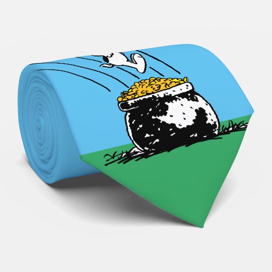 Snoopy Jumping in Pot of Gold Stropdas (Opgerold)