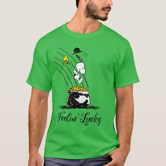 Snoopy Jumping in Pot of Gold T-shirt (Voorkant)