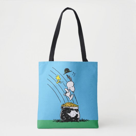 Snoopy Jumping in Pot of Gold Tote Bag (Voorkant)