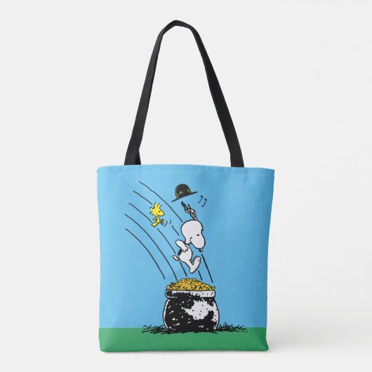 Snoopy Jumping in Pot of Gold Tote Bag (Achterkant)