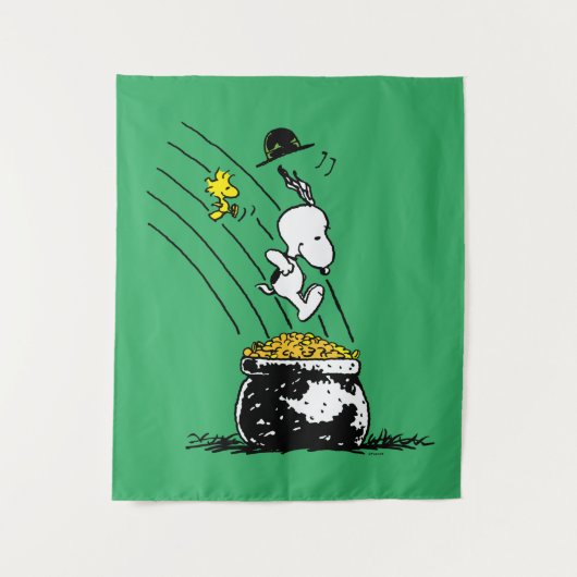 Snoopy Jumping in Pot of Gold Wandkleed (Voorkant)