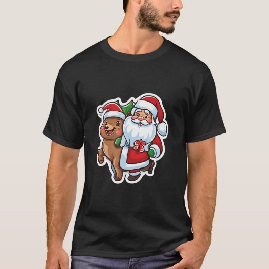 Snoopy Kerst T-shirt | Feestelijke pinda's kleding (Voorkant)