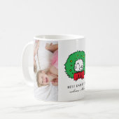 Snoopy Kerstkrans | Beste papa foto Koffiemok (Voorkant links)