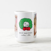 Snoopy Kerstkrans | Beste papa foto Koffiemok (Center)