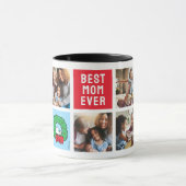 Snoopy Kerstkrans | Mam Fotocollage Mok (Midden)