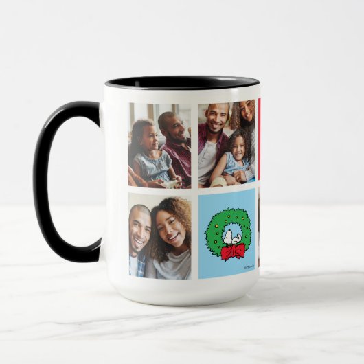 Snoopy Kerstkrans | Mam Fotocollage Mok (Links)