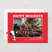 Snoopy Kerstmis Familie Foto Feestdagenkaart (Voorkant / Achterkant)