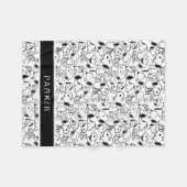 Snoopy Lachende Glimlach Patroon Fleece Deken (Voorkant (Horizontaal))