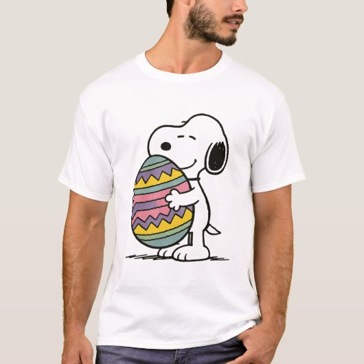 Snoopy legt op paasei t-shirt (Voorkant)