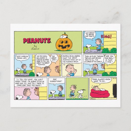 Snoopy & Linus | Het grote pompoen nieuws Briefkaart (Voorkant)