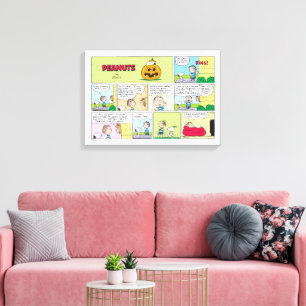 Snoopy & Linus Het grote pompoen nieuws Canvas Afdruk