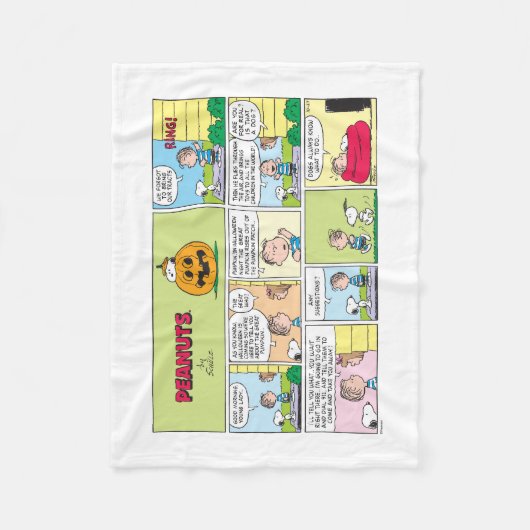 Snoopy & Linus | Het grote pompoen nieuws Fleece Deken (Voorkant)