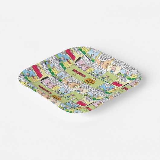 Snoopy & Linus | Het grote pompoen nieuws Papieren Bordje (Gebogen)