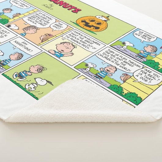 Snoopy & Linus | Het grote pompoen nieuws Sherpa Deken (3/4)