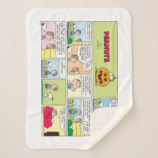 Snoopy & Linus | Het grote pompoen nieuws Sherpa Deken (Voorkant)