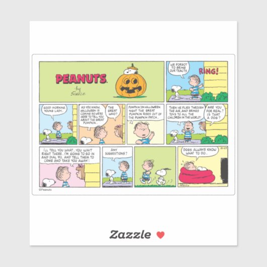 Snoopy & Linus | Het grote pompoen nieuws Sticker (Vel)