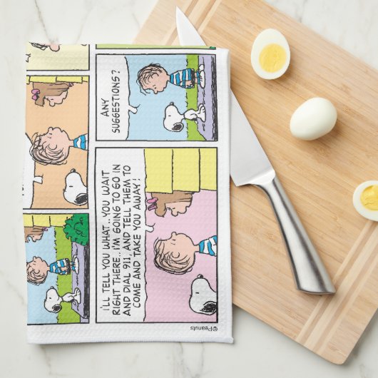 Snoopy & Linus | Het grote pompoen nieuws Theedoek (Quarter Fold)