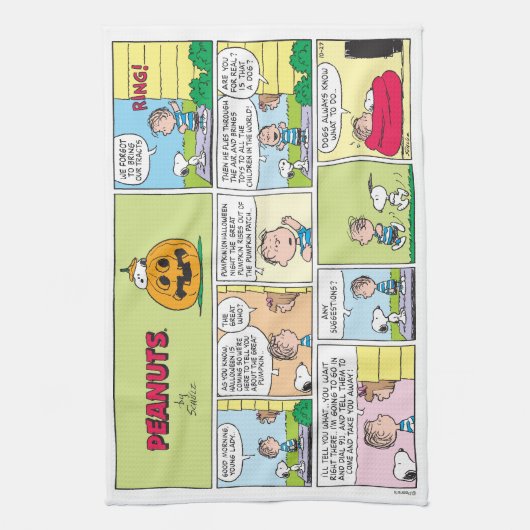 Snoopy & Linus | Het grote pompoen nieuws Theedoek (Verticaal)