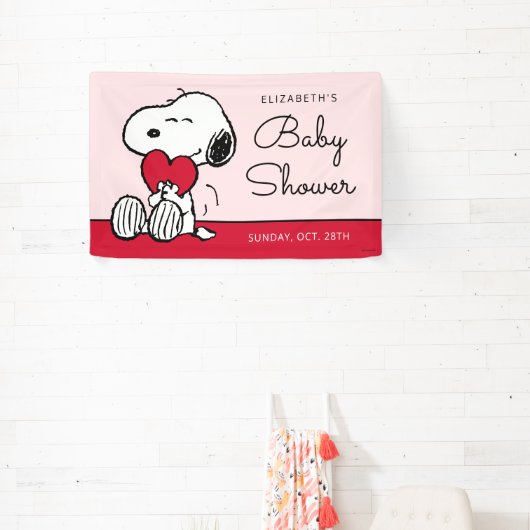 Snoopy | Little Sweetheart Baby Shower Banner (Insitu)