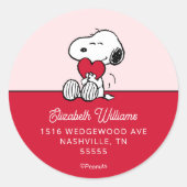 Snoopy | Little Sweetheart Baby Shower Classic Rou Ronde Sticker (Voorkant)