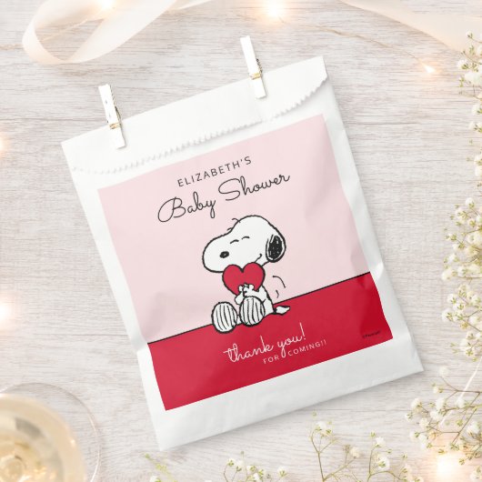Snoopy | Little Sweetheart Baby Shower Favor Bag Bedankzakje (Geknipt)