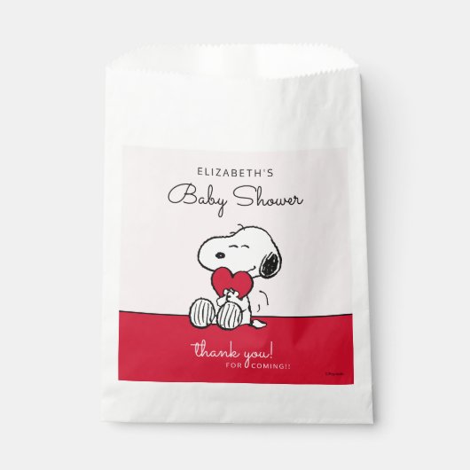 Snoopy | Little Sweetheart Baby Shower Favor Bag Bedankzakje (Voorkant)