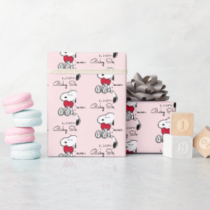 Snoopy   Little Sweetheart Baby Shower Inpakpapier