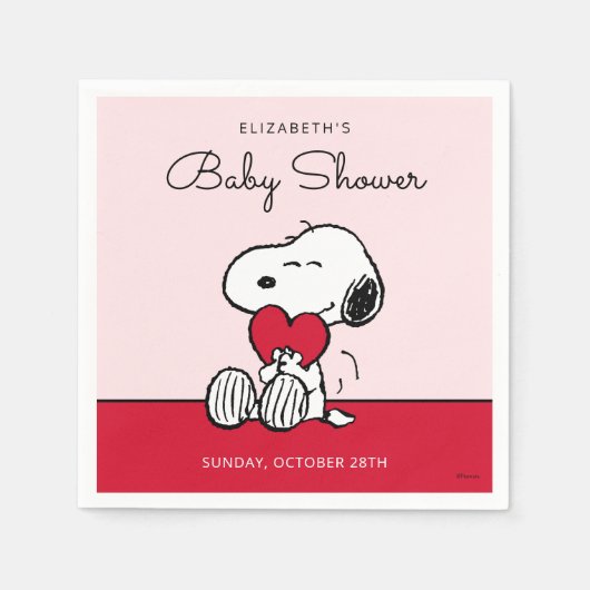Snoopy | Little Sweetheart Baby Shower Napkins Servet (Voorkant)