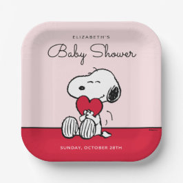 Snoopy | Little Sweetheart Baby Shower Paper Plate Papieren Bordje