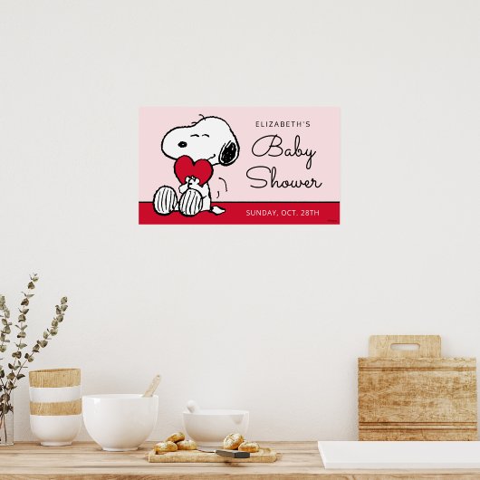 Snoopy | Little Sweetheart Baby Shower Poster (Keuken)