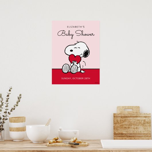 Snoopy | Little Sweetheart Baby Shower Poster (Keuken)