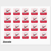 Snoopy | Little Sweetheart Baby Shower Square Stic Vierkante Sticker (Vel)
