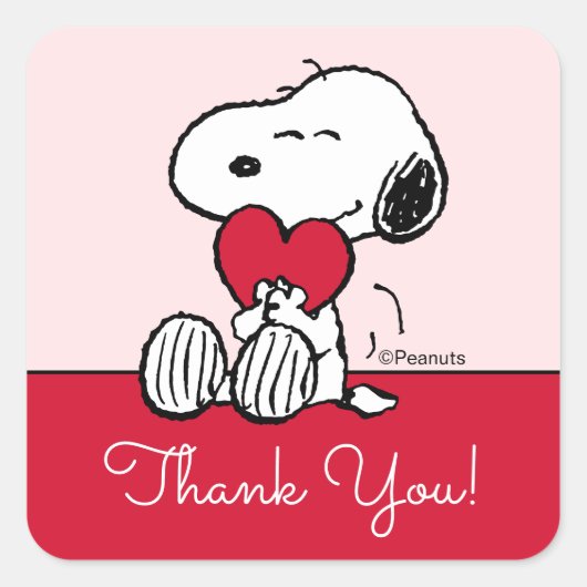Snoopy | Little Sweetheart Baby Shower Square Stic Vierkante Sticker (Voorkant)
