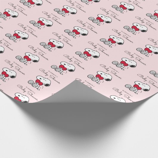 Snoopy | Little Sweetheart Baby Shower Wrapping Pa Cadeaupapier (Hoek)