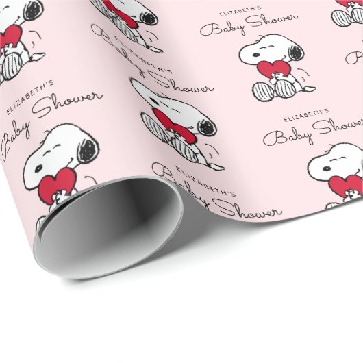 Snoopy | Little Sweetheart Baby Shower Wrapping Pa Cadeaupapier (Rol Hoek)