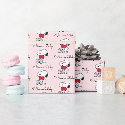 Snoopy | Little Sweetheart Baby Shower Wrapping Pa Cadeaupapier (Baby Shower)